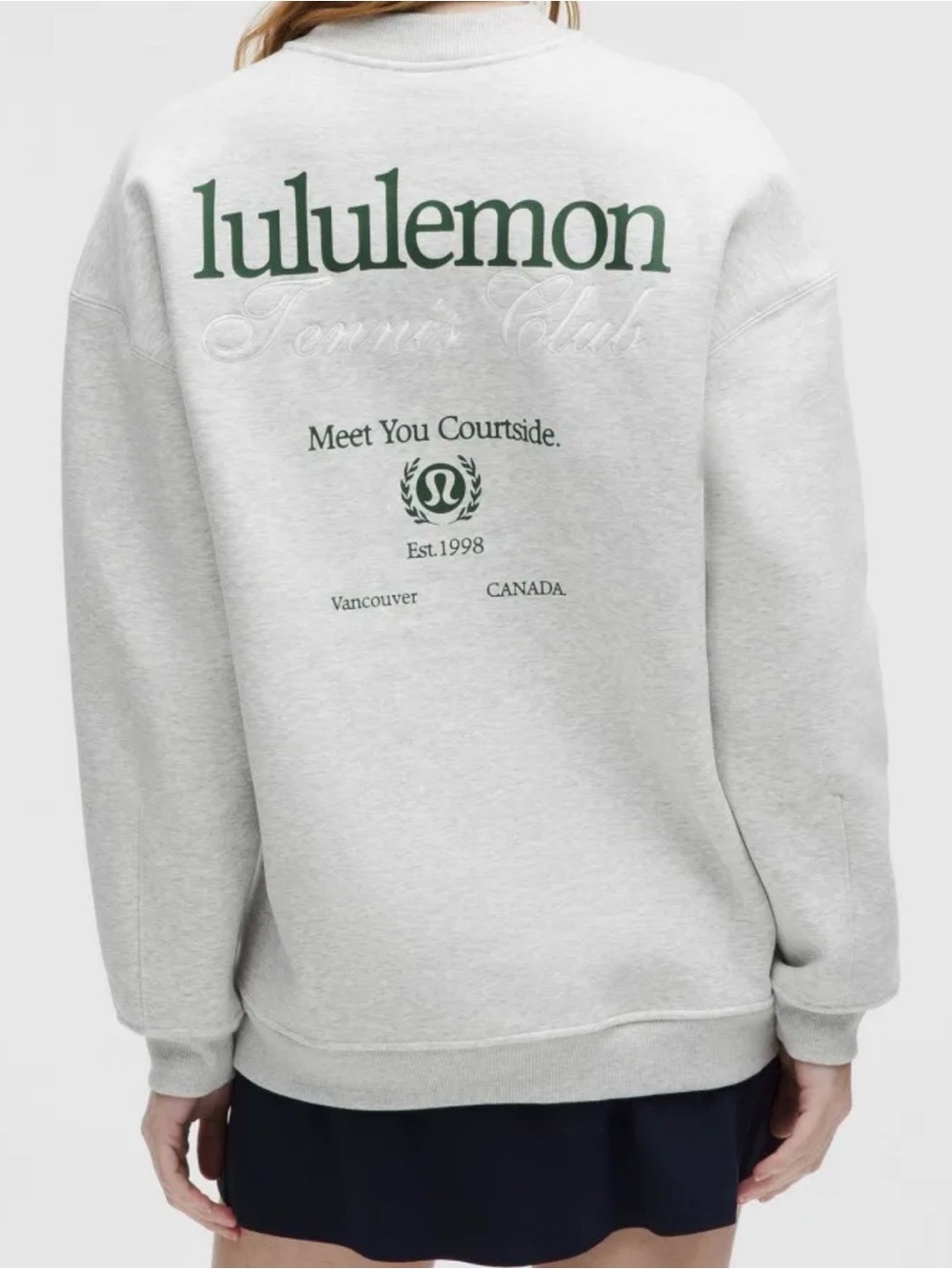 Lululemon Tennis Club Graphic Crewneck Sweatshirt Gray Medium NWOT